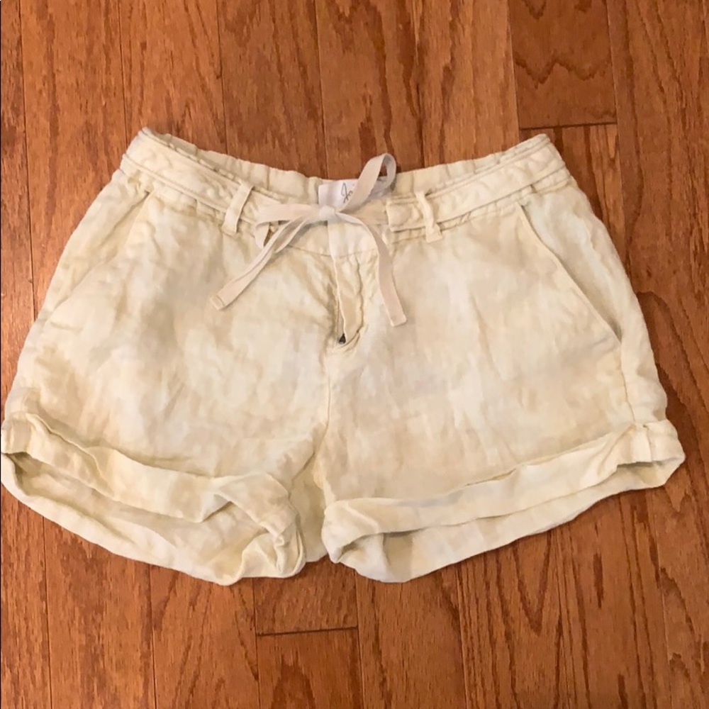 Joie Linen Shorts pale yellow size 0